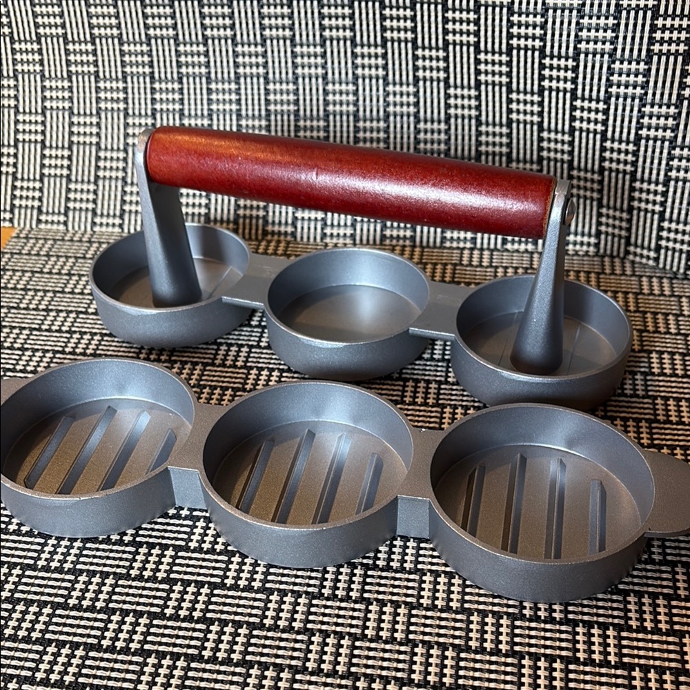 Mini Burger Press with Wooden Handle